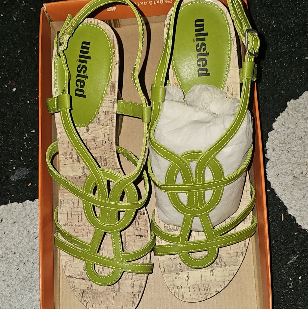 Unlisted Women's Lime Green Cork Sandals